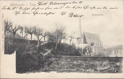 AK Mühlhausen Petrikirche, gelaufen 1901