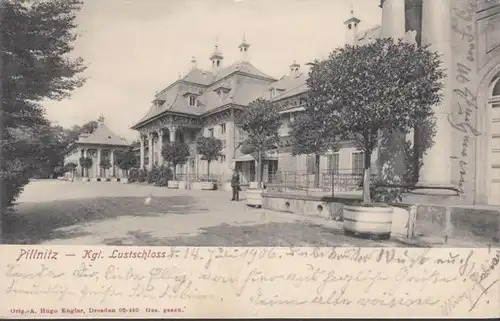 AK Pillnitz Kgl. Lustschloss, couru en 1906