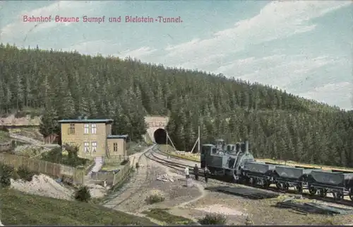 AK Hüttenrode Bahnhof Braune Sumpf und Bielstein Tunnel, gelaufen 190?