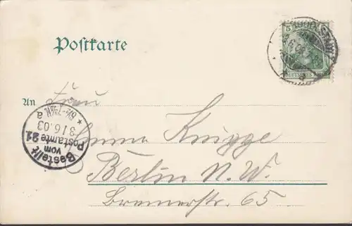 AK Schwarzatal Der Katzenberg mit Griesbachfelsen, gelaufen 1903