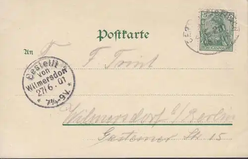 AK Die Wartburg von Süd West Bahnpost, gelaufen 1901