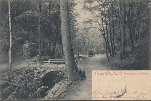 AK Friedrichsgrund, Meixmühle bei Pillnitz, gelaufen 1903