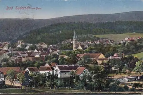 AK Suderode, Stadtansicht, Kirche, gelaufen 1925