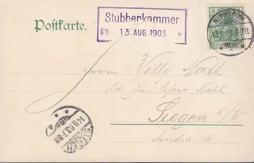 AK Stubbenkammer Feuerregen Felsen, gelaufen 1903