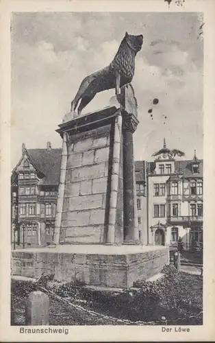 AK Braunschweig Der Löwe, gelaufen 1928