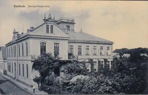 AK Elsfleth Navigationsschule, gelaufen 1911