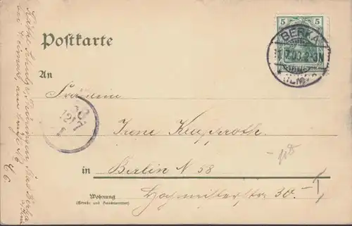 AK Bad Berka Dambachsgrund, gelaufen 1903