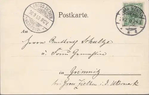 AK Gruss de Hann. Vue de la ville des bouches, couru 1899