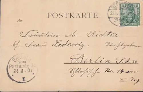 AK Gruss aus dem Höllental Hirschsprung, gelaufen 1901