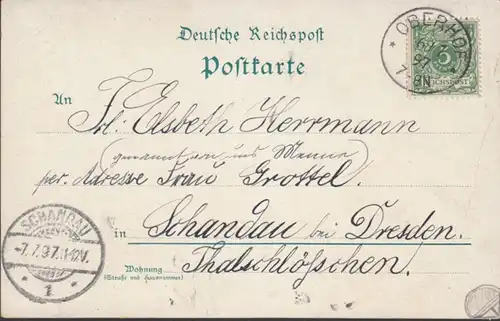 AK Gruss aus Oberhof Litho, gelaufen 1897
