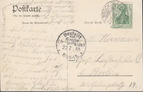 AK Gruss de Brocken Brockenshaus Lundschlicht, couru 1905