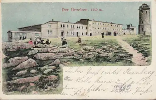 AK Der Brocken Brockenhaus, gelaufen 1906