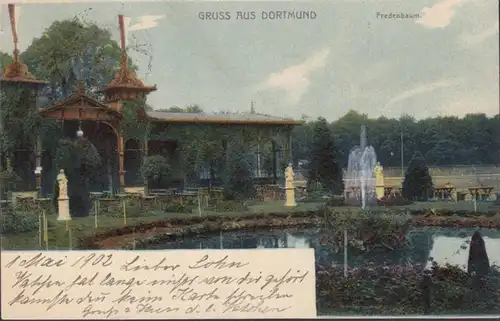 AK Gruss de Dortmund Fredenbaum, couru en 1902