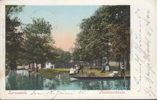 AK Lübbenau, Spreewald, Pohlenzschänke, gelaufen 1901