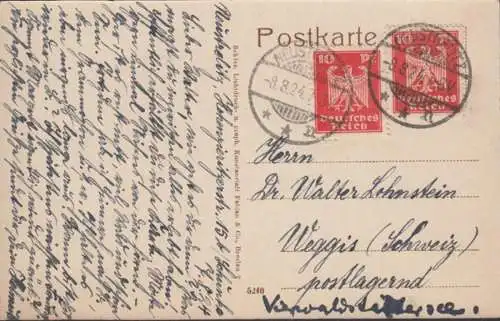 AK Neustrelitz Südspitze von Helgoland am Zierker See, gelaufen 1924