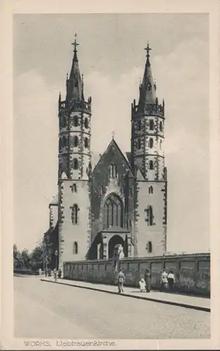 AK Worms Liebfrauenkirche, gelaufen 1917