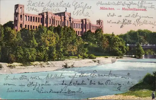 AK Munich Maximilianeum, couru 1924