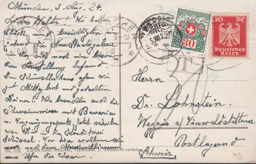 AK München Maximilianeum, gelaufen 1924