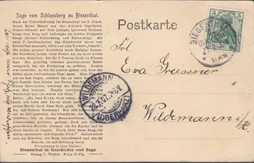 AK Gruss aus Biesenthal, gelaufen 1907