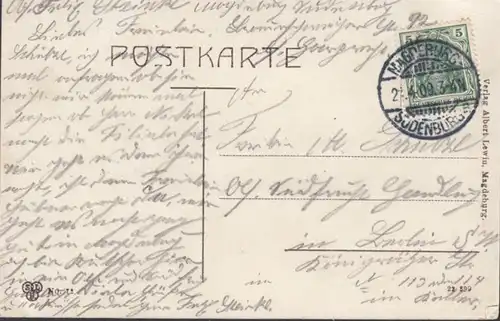 AK Magdeburg Luisengarten, gelaufen 1909