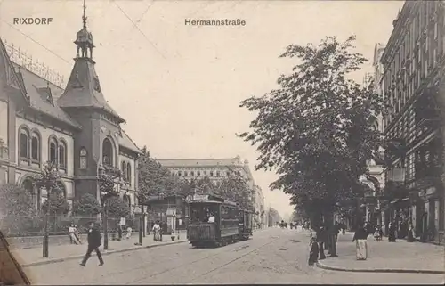 AK Rixdorf Hermannstraße, couru en 1907