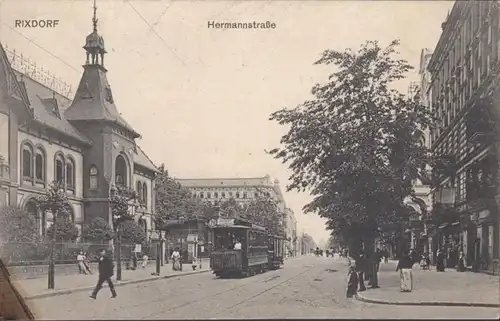 AK Rixdorf Hermannstraße, gelaufen 1907