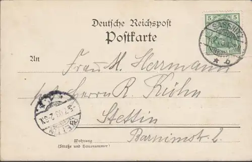 AK Gruss de Sasznitz Sazsnitz vu du côté du lac, couru en 1903