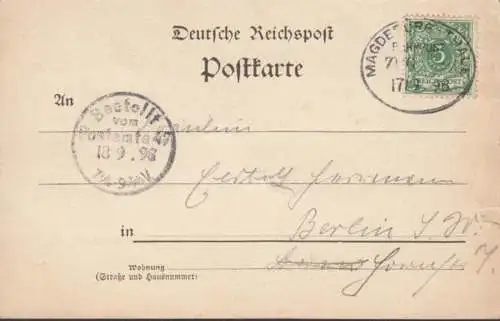 AK Gruss aus dem Harz Hexentanzplatz Bahnpost, gelaufen 1898