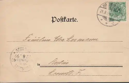 AK Gruss aus Neuhaus im Solling Hannoversches Jagdschloß, gelaufen 1899