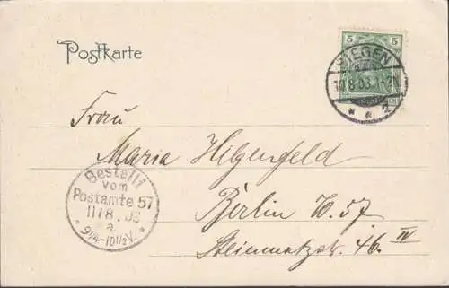 AK Siegen Kaiserliches Postamt, gelaufen 1903