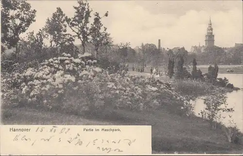 AK Hannover Partie im Maschpark, gelaufen 1902