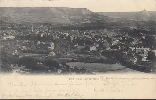 AK Jena vom Landgrafen, gelaufen 1902