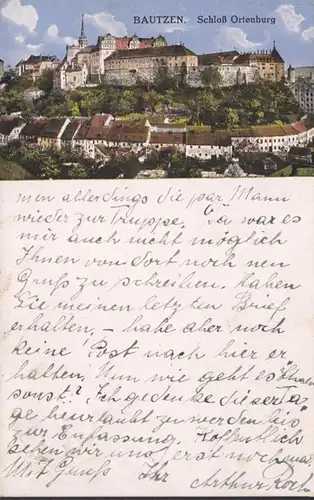 AK Bautzen Schloß Ortenburg, gelaufen 1919