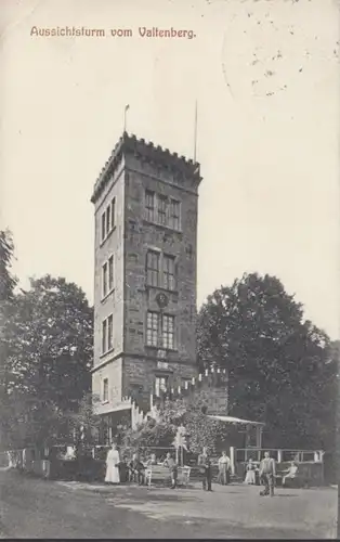 AK Valtenberg Aussichtsturm Bahnpost, gelaufen 1908