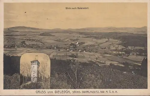 AK Gruss vom Bieleboh Blick nach Beiersdof, gelaufen