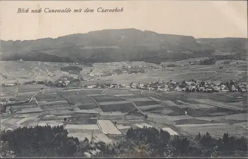 AK Blick nach Cunewalde mit dem Czerneboh, gelaufen 1925