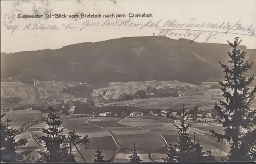 AK Blick vom Bieleboh nach dem Czorneboh, gelaufen 1929