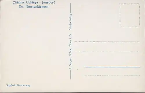 AK Jonsdorf Die Nonnenklunzen, ungelaufen