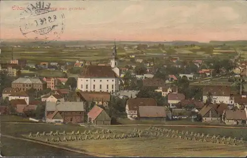AK Eibau vom Beckenberg gesehen, gelaufen 1905