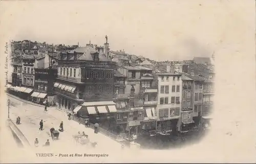 AK Verdun Pont et rue Beaurepaire, inachevé