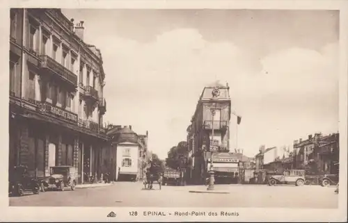 CPA Épinal Rond Point des Réunis, circulé 1935