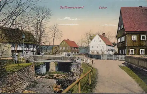 AK Seifhennersdorf, partie rue, couru en 1916