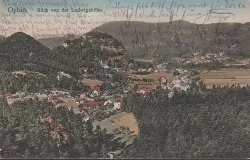 AK Oybin Vue de la Ludwigshöhe Feldpost, couru 1916