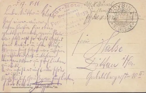 AK Oybin Vue de la Ludwigshöhe Feldpost, couru 1916
