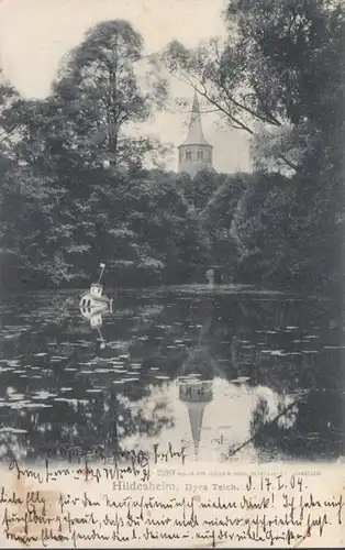 AK Hildesheim Dye's Teich, gelaufen 1904
