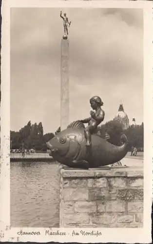 AK Hannover Maschsee Am Nordufer, gelaufen 1938