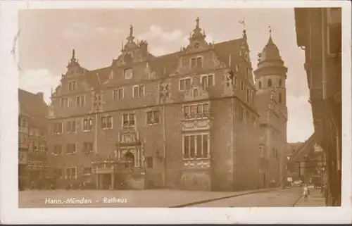 AK Hann. Münden Rathaus, gelaufen 1942