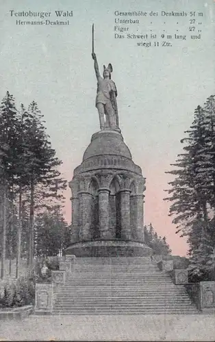 AK Detmold Hermanns Denkmal, gelaufen 1925