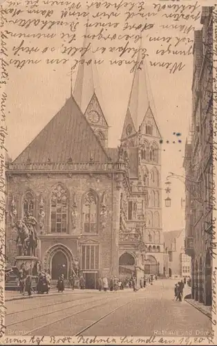 AK Bremen Rathaus und Dom, gelaufen 1935