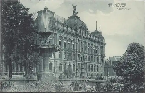 AK Hannover Hauptpost, couru en 1906